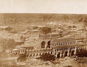 Panorama van MachiBoran, Lucknow door Felice Beato